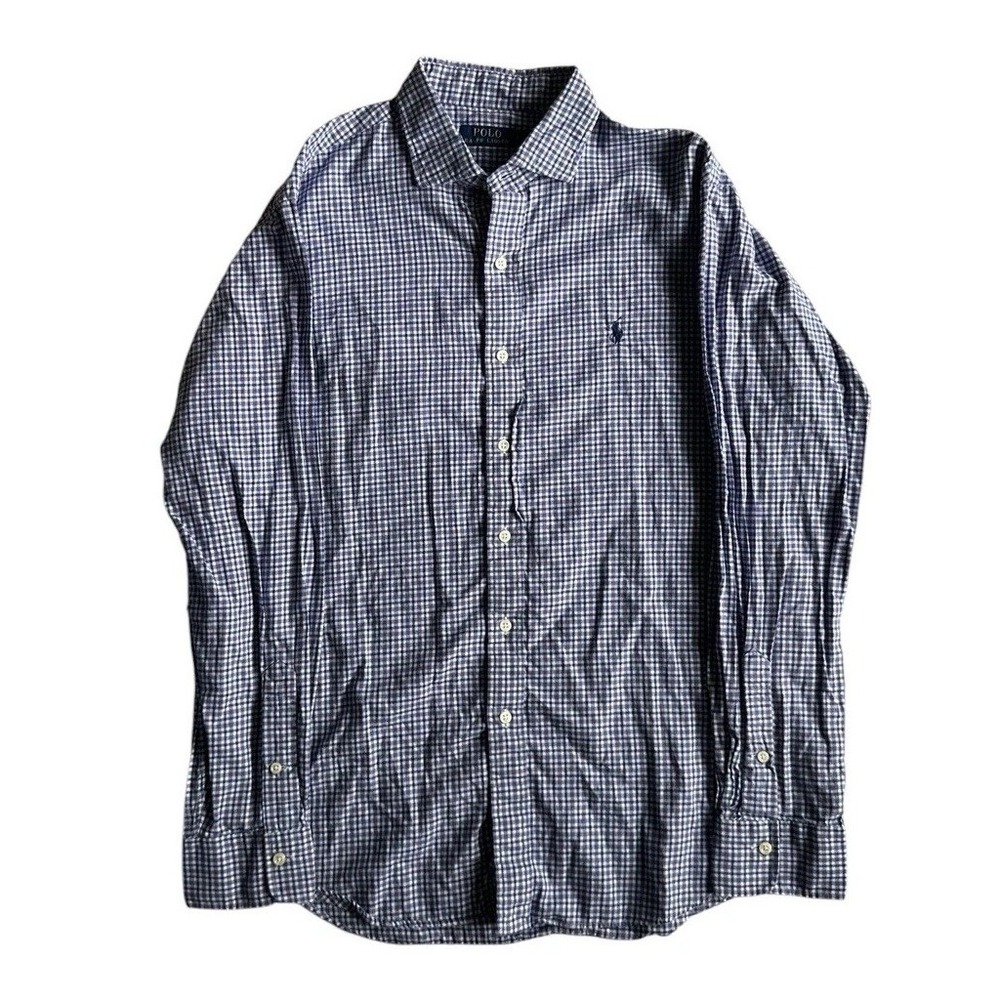 Polo Ralph Lauren Dress Shirt Plaid Classic Long Sleeve Button Up Men Size Large
